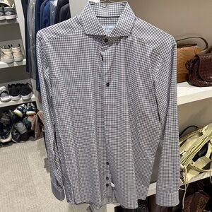 Eton Men's Shirt - Navy Gingham (Slim 16 41)